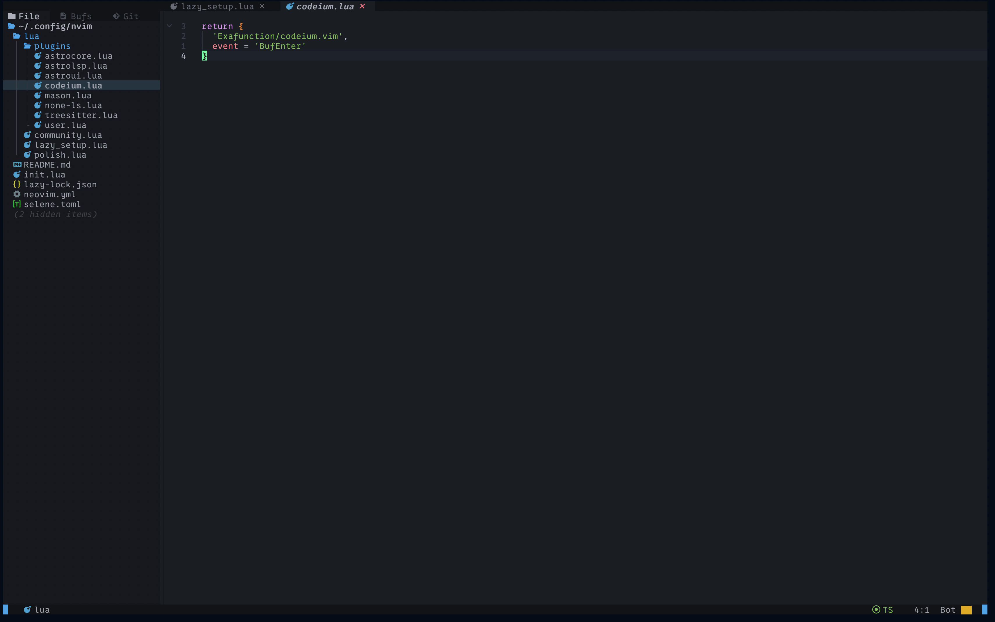 Codeium Setting in Neovim